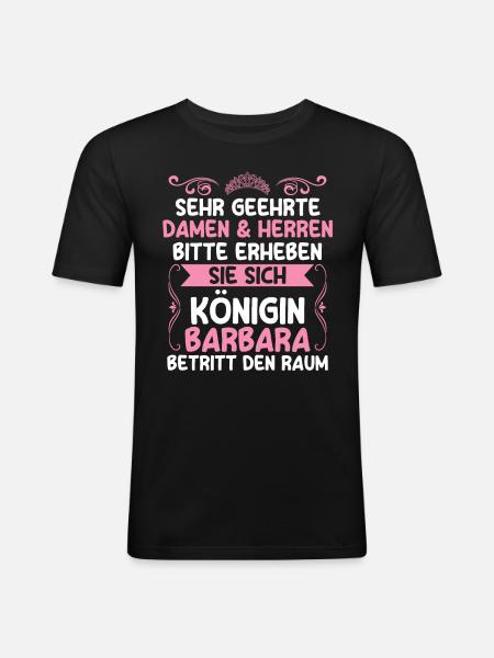 Barbara - Männer Slim Fit T-Shirt - Schwarz
