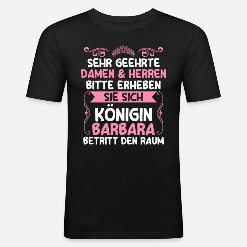 Barbara - Männer Slim Fit T-Shirt - Schwarz