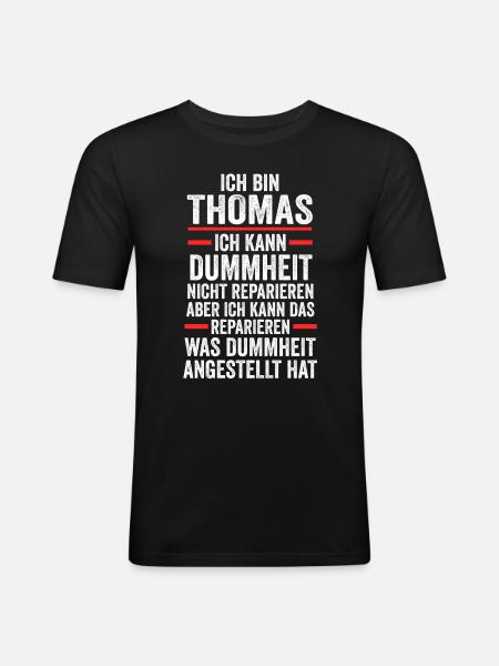 Thomas - Männer Slim Fit T-Shirt - Schwarz
