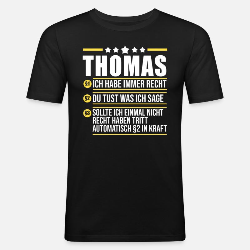 Thomas - Männer Slim Fit T-Shirt - Schwarz