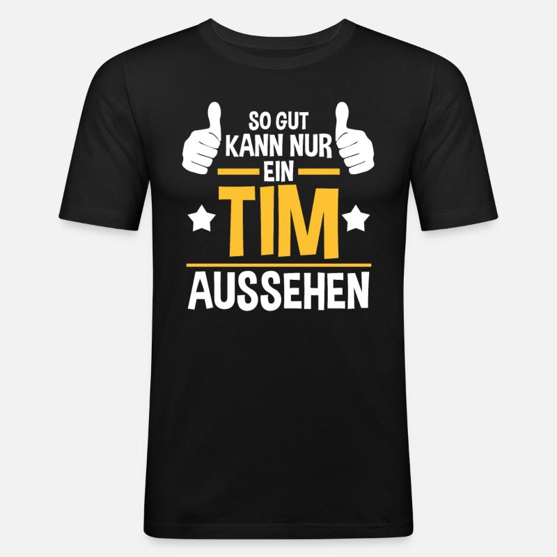 Tim - Männer Slim Fit T-Shirt - Schwarz