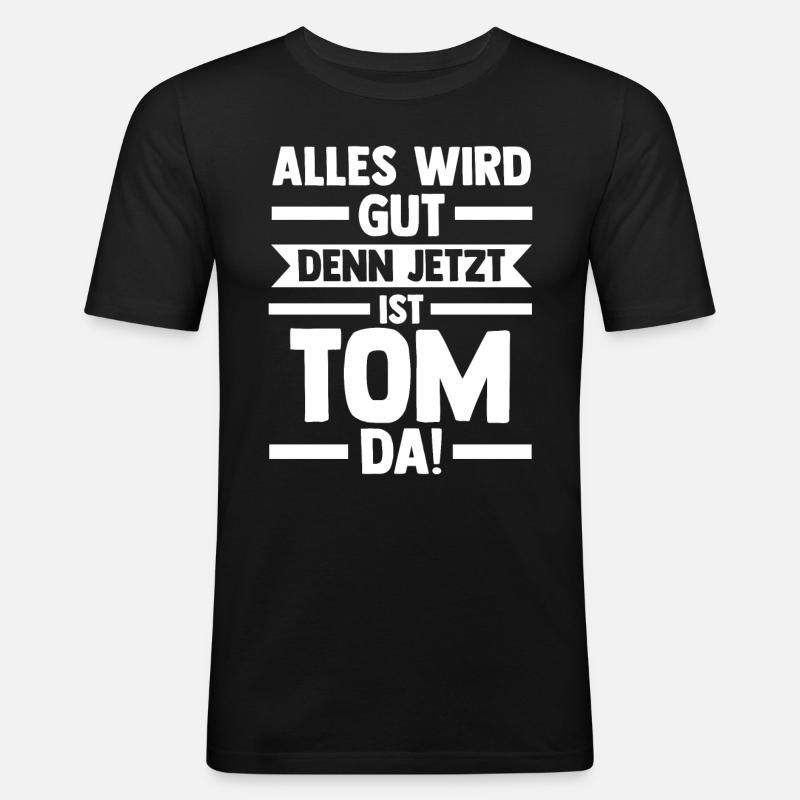 Tom - Männer Slim Fit T-Shirt - Schwarz
