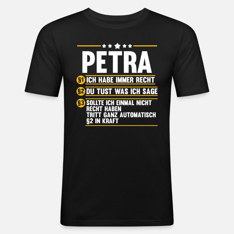 Name Petra - Männer Slim Fit T-Shirt - Schwarz