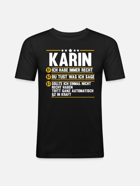 Karin - Männer Slim Fit T-Shirt - Schwarz