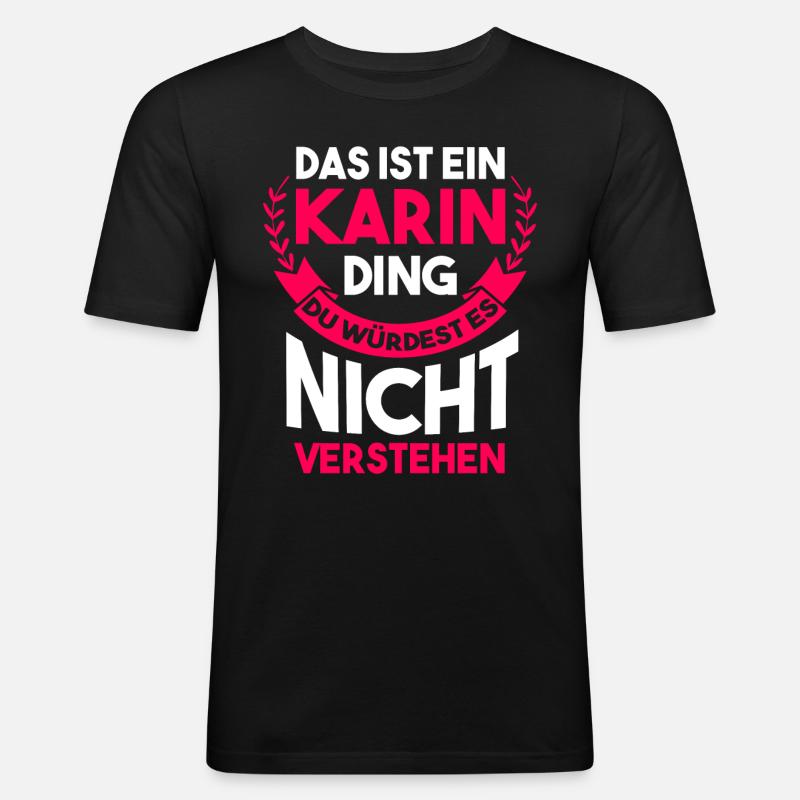 Karin - Männer Slim Fit T-Shirt - Schwarz