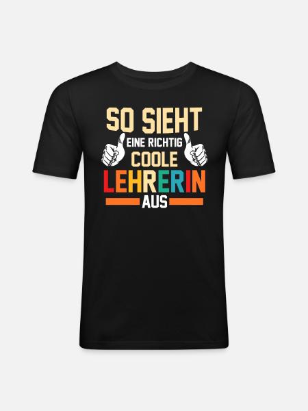 Schullehrerin Lehrerin - Männer Slim Fit T-Shirt - Schwarz