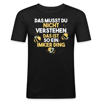Bienenzüchter Imker Biene Bienen - Männer Slim Fit T-Shirt - Schwarz - Vorne - Nik (191cm)