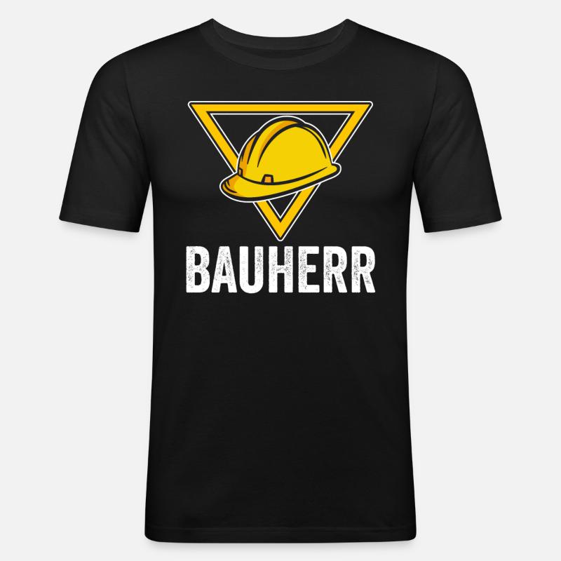 Bauherr - Männer Slim Fit T-Shirt - Schwarz