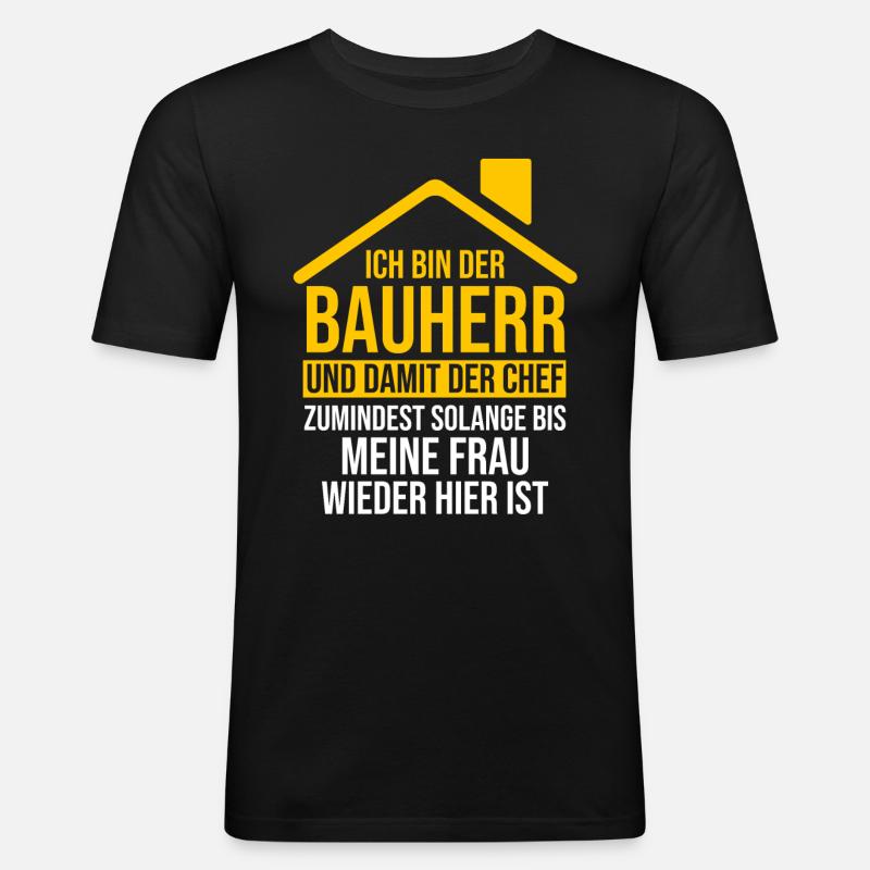 Bauherr - Männer Slim Fit T-Shirt - Schwarz