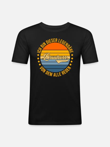 Bauherr - Männer Slim Fit T-Shirt - Schwarz