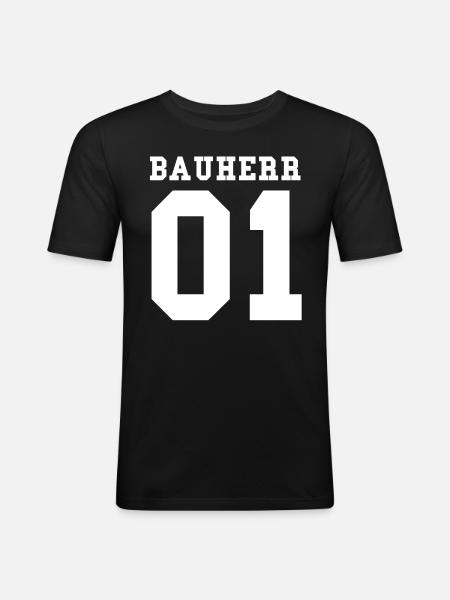 Bauherr - Männer Slim Fit T-Shirt - Schwarz