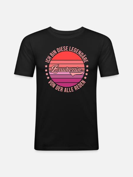 Bauherrin - Männer Slim Fit T-Shirt - Schwarz