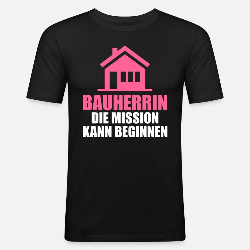 Bauherrin - Männer Slim Fit T-Shirt - Schwarz