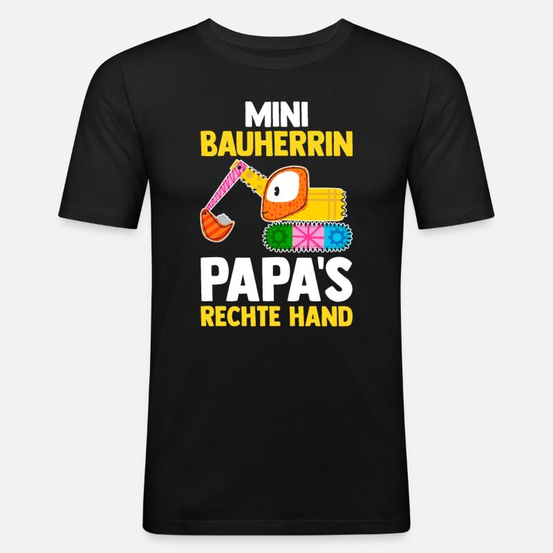 Bagger Bauherrin - Männer Slim Fit T-Shirt - Schwarz