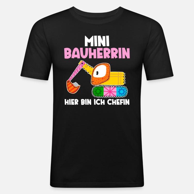 Bagger Bauherrin - Männer Slim Fit T-Shirt - Schwarz