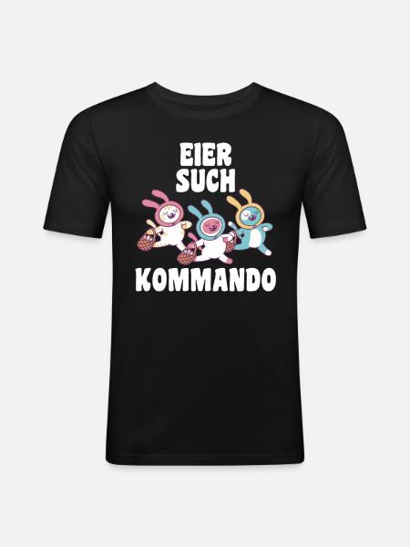 Osterhase Hase Ostern - Männer Slim Fit T-Shirt - Schwarz