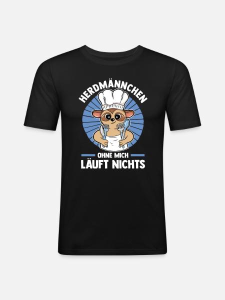 Erdmännchen Herdmännchen - Männer Slim Fit T-Shirt - Schwarz