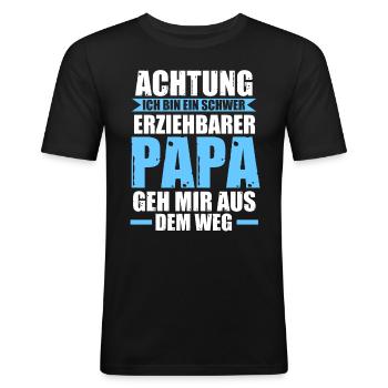 Vater Vatertag Papa - Männer Slim Fit T-Shirt - Schwarz - Vorne - Nik (191cm)