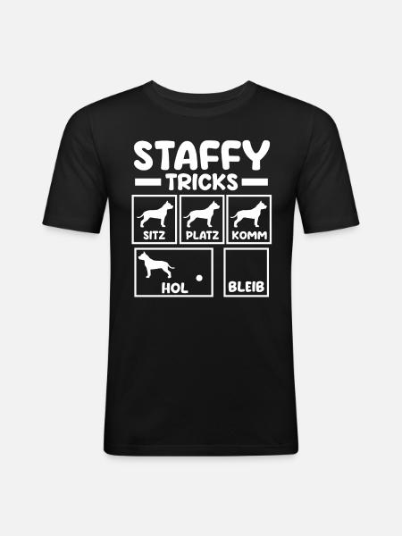 Dog Staffy - Men's Slim Fit T-Shirt - black