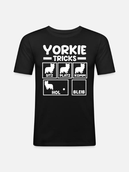 Dog Yorkie - Men's Slim Fit T-Shirt - black
