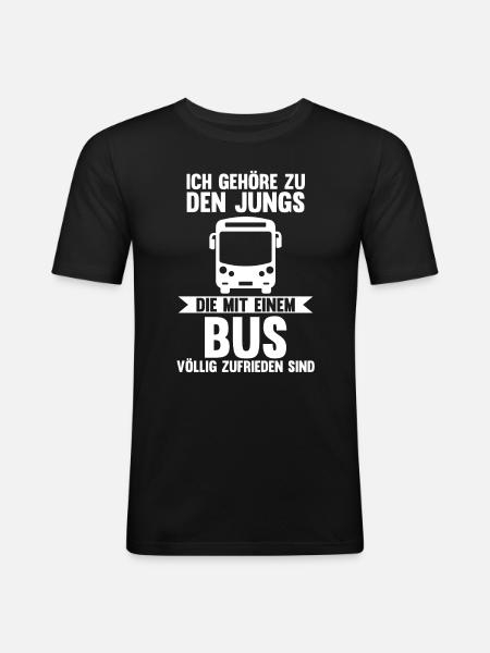 Bus Busfahrer - Männer Slim Fit T-Shirt - Schwarz