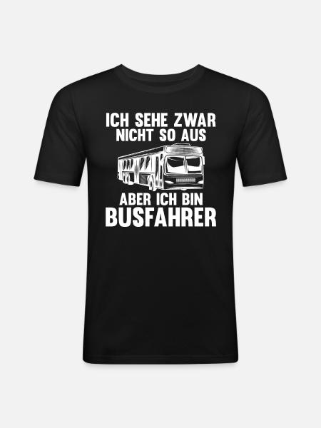 Bus Busfahrer - Männer Slim Fit T-Shirt - Schwarz