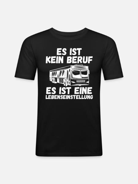 Bus Busfahrer - Männer Slim Fit T-Shirt - Schwarz