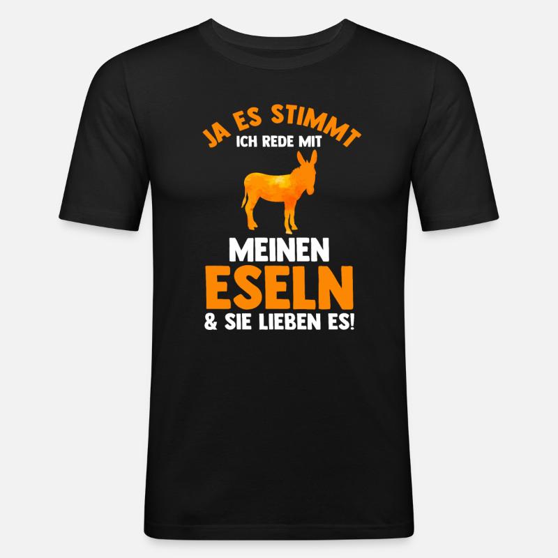 Esel - Männer Slim Fit T-Shirt - Schwarz