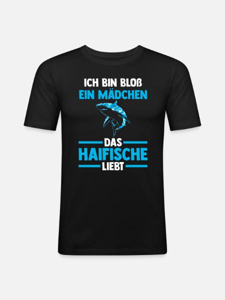 Fische Haifisch - Männer Slim Fit T-Shirt - Schwarz