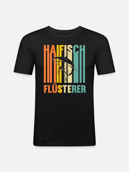 Fische Haifisch - Männer Slim Fit T-Shirt - Schwarz