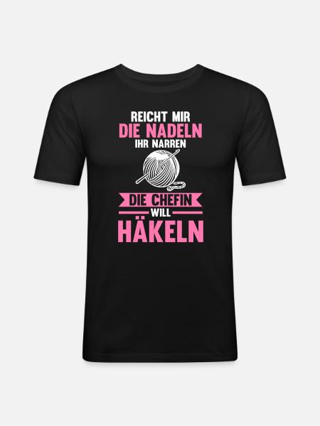 Stricken Nähen Häkeln - Männer Slim Fit T-Shirt - Schwarz