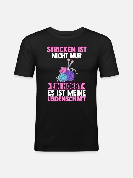 Häkeln Nähen Stricken - Männer Slim Fit T-Shirt - Schwarz