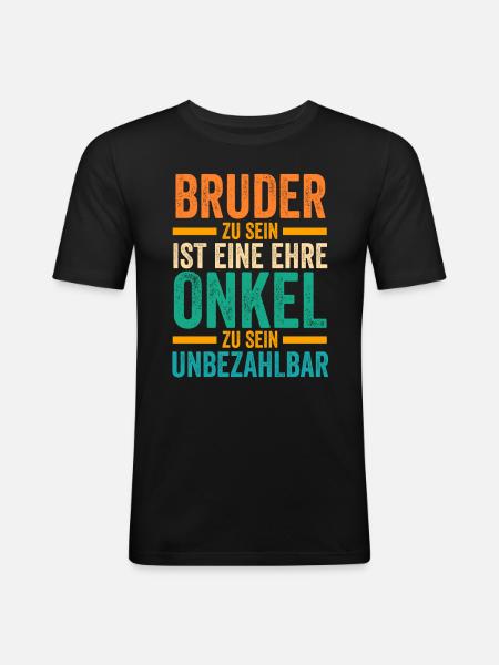 Bruder und Onkel - Männer Slim Fit T-Shirt - Schwarz
