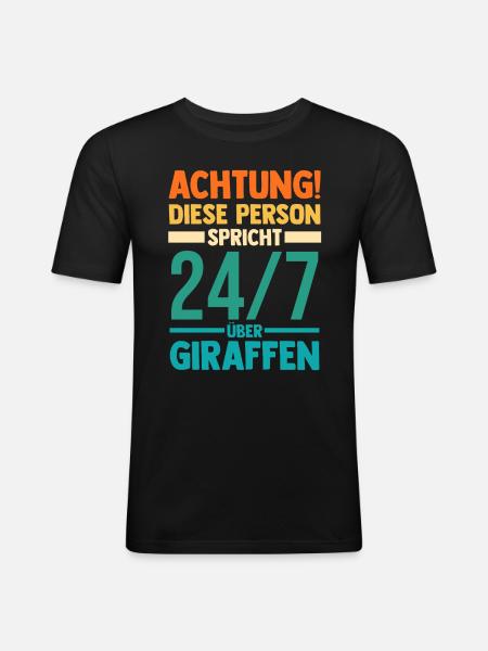 Giraffe Giraffen - Männer Slim Fit T-Shirt - Schwarz