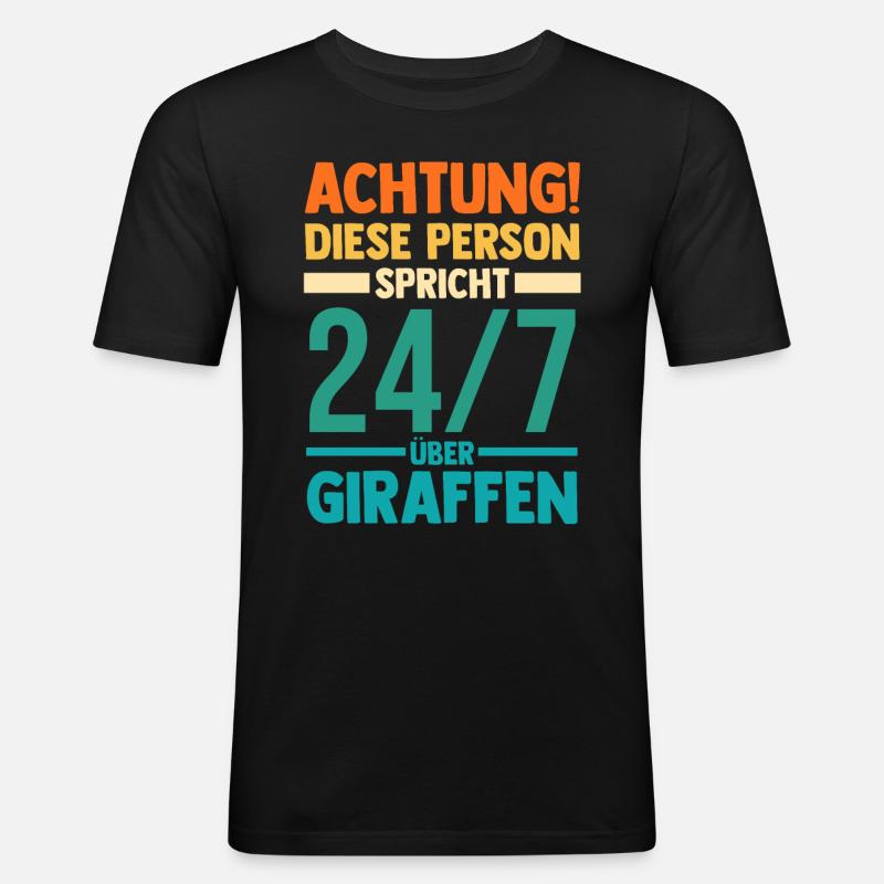 Giraffe Giraffen - Männer Slim Fit T-Shirt - Schwarz