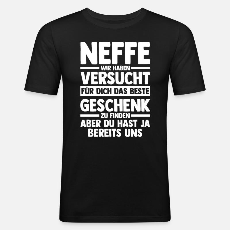 Neffe - Männer Slim Fit T-Shirt - Schwarz