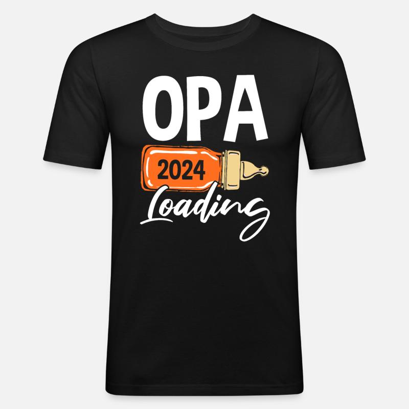 Werdender Opa 2024 - Männer Slim Fit T-Shirt - Schwarz