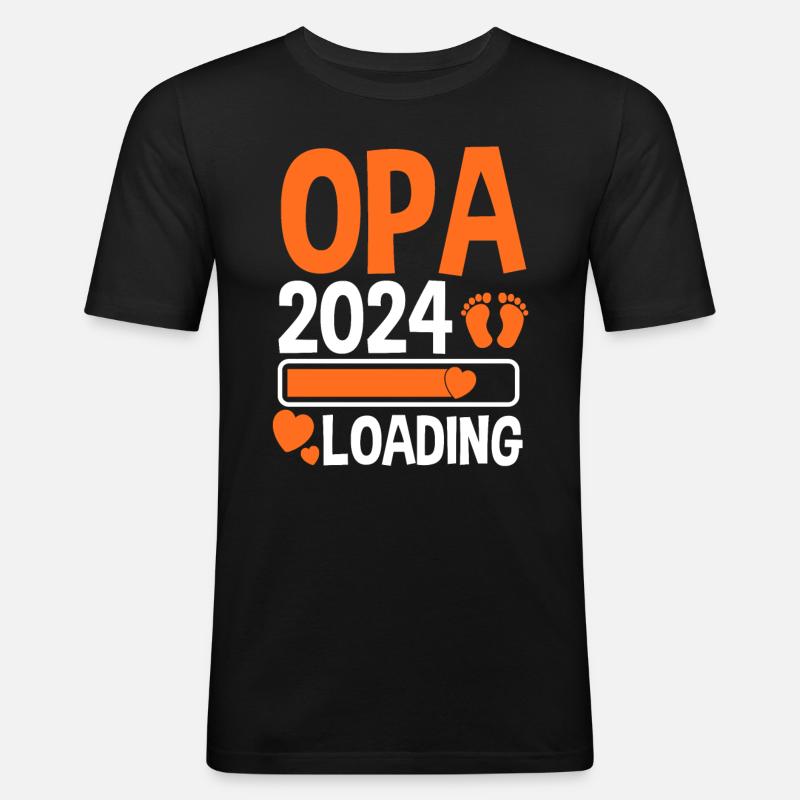 Werdender Opa 2025 - Männer Slim Fit T-Shirt - Schwarz
