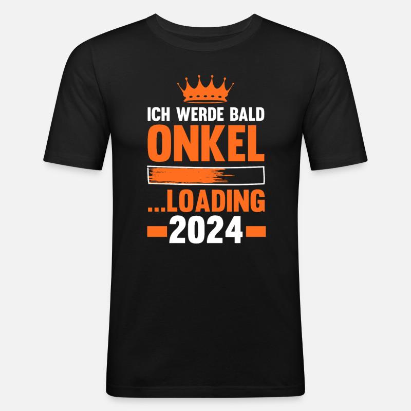 Werdender Onkel 2041 - Männer Slim Fit T-Shirt - Schwarz