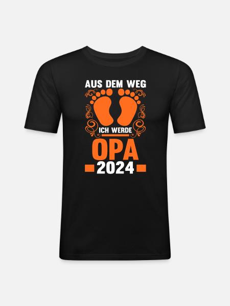 Werdender Opa 2043 - Männer Slim Fit T-Shirt - Schwarz