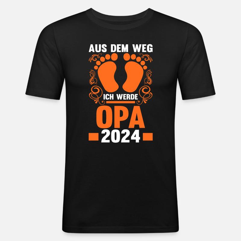 Werdender Opa 2043 - Männer Slim Fit T-Shirt - Schwarz