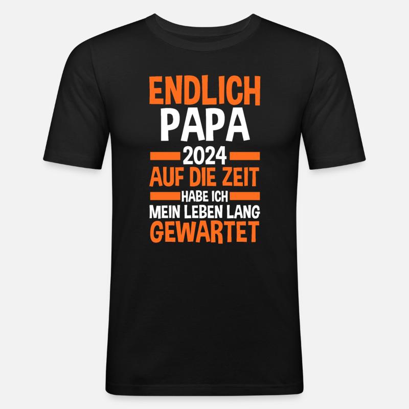 Werdender Papa 2033 - Männer Slim Fit T-Shirt - Schwarz
