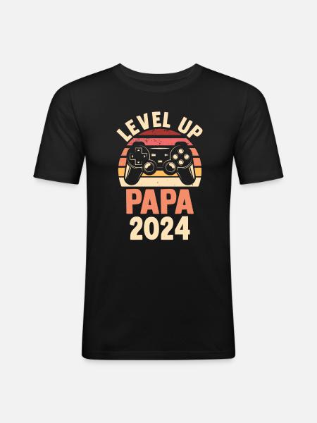 Werdender Papa 2034 - Männer Slim Fit T-Shirt - Schwarz