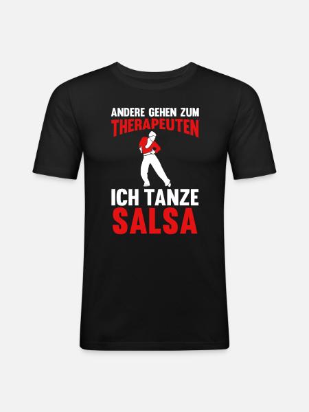 Salsa Tanz Tänzer - Männer Slim Fit T-Shirt - Schwarz