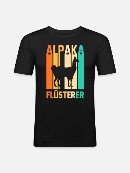 Alpaka - Männer Slim Fit T-Shirt - Schwarz