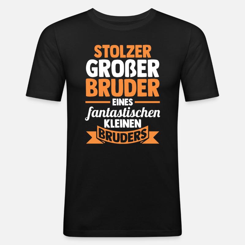 Geschwister Brüder Bruder - Männer Slim Fit T-Shirt - Schwarz
