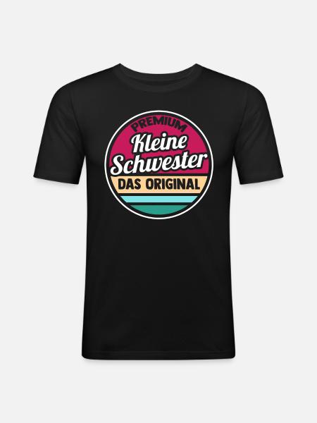 Geschwister Schwestern Schwester - Männer Slim Fit T-Shirt - Schwarz
