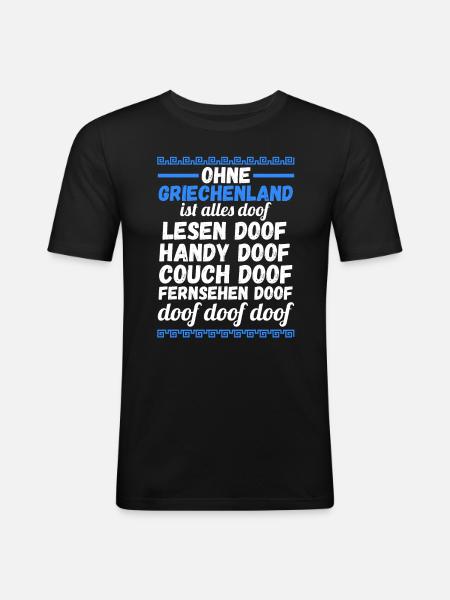 Griechen Grieche Griechenland - Männer Slim Fit T-Shirt - Schwarz