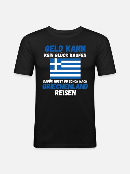 Griechen Grieche Griechenland - Männer Slim Fit T-Shirt - Schwarz