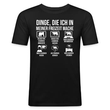 Eisbär Eisbären - Männer Slim Fit T-Shirt - Schwarz - Vorne - Nik (191cm)